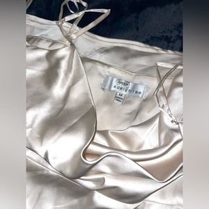 adalyn rae cream cowl neck slip dress